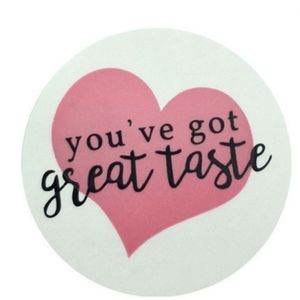 100 1"  You've Got Great Taste Heart Stickers NEW